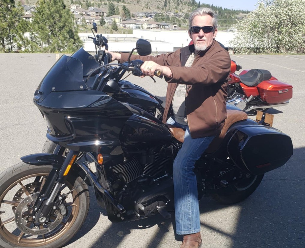 Ron Szoczei on his Harley-Davidson